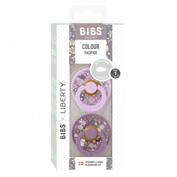 Pack de 2 sucettes colour liberty 6 mois+ camomille violet mix Bibs