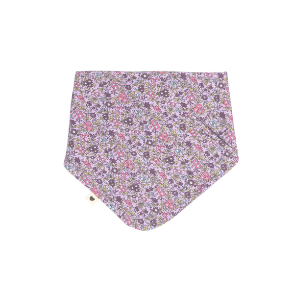 Set bavoir + attache tétine liberty chamomile lawn violet sky Bibs