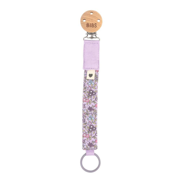 Attache sucette liberty chamomile lawn violet sky Bibs