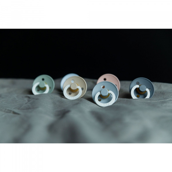 Pack de 2 sucettes colour caoutchouc phosphorescente 0-6 mois petrol et deep space Bibs