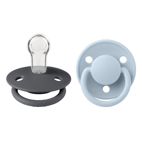 Pack de 2 sucettes de lux silicone taille unique iron et baby blue Bibs