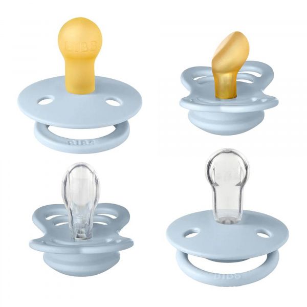 Pack de 4 sucettes try-it baby blue Bibs