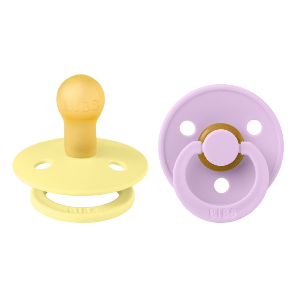 Pack de 2 sucettes colour caoutchouc 6 mois+ jaune sunshine et violet sky Bibs