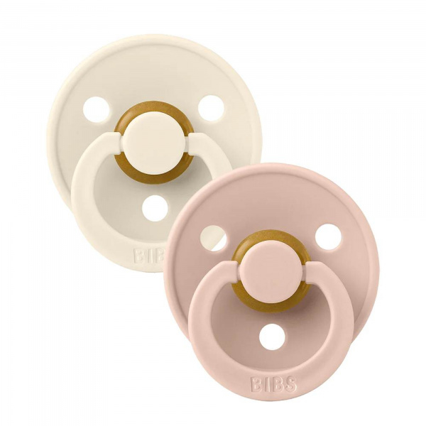Pack de 2 sucettes colour caoutchouc symétrique 6 mois+ ivory et blush Bibs