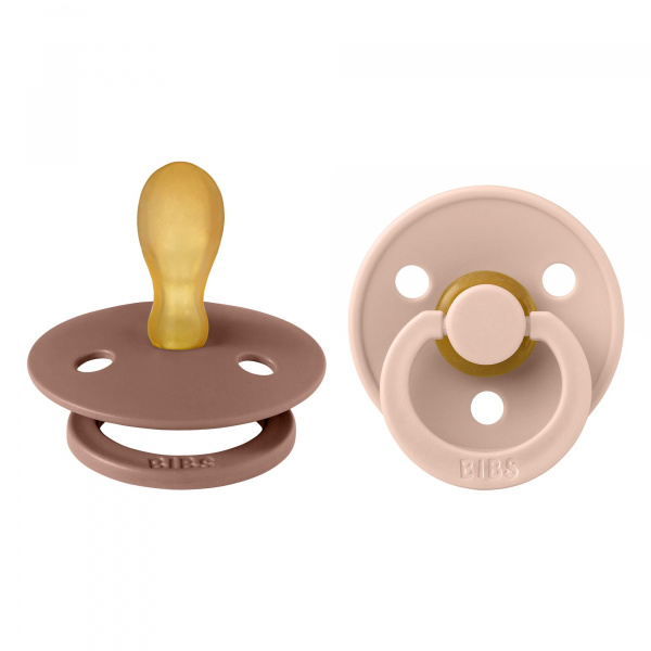 Pack de 2 sucettes colour caoutchouc symétrique 6 mois+ ivory et blush Bibs