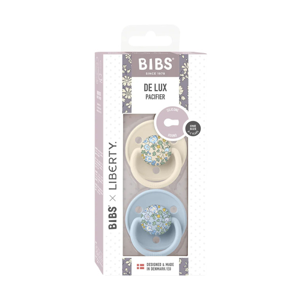 Pack de 2 sucettes de lux silicone taille unique liberty eloise baby blue mix Bibs