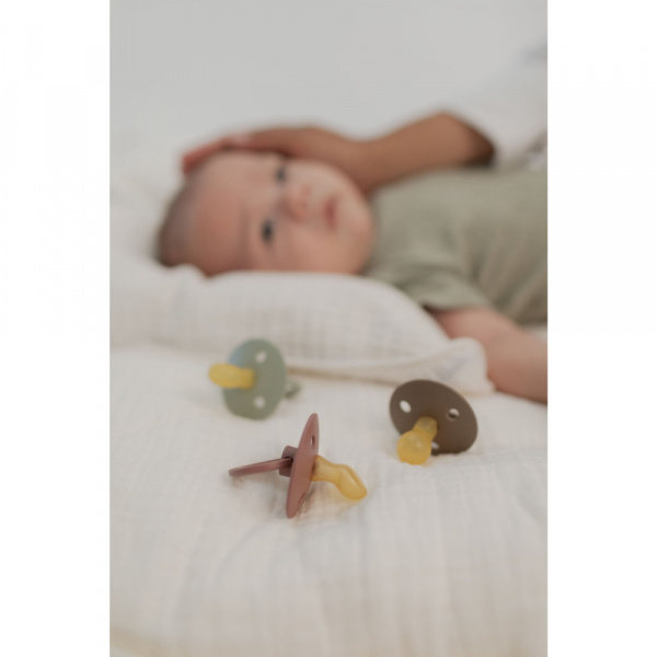 Pack de 2 sucettes colour caoutchouc anatomique 6 mois+ sage et hunter green Bibs