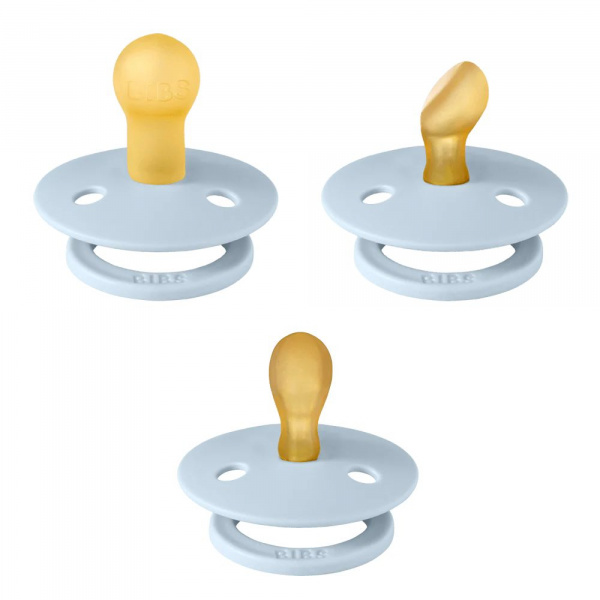 Pack de 3 sucettes try-it baby blue Bibs