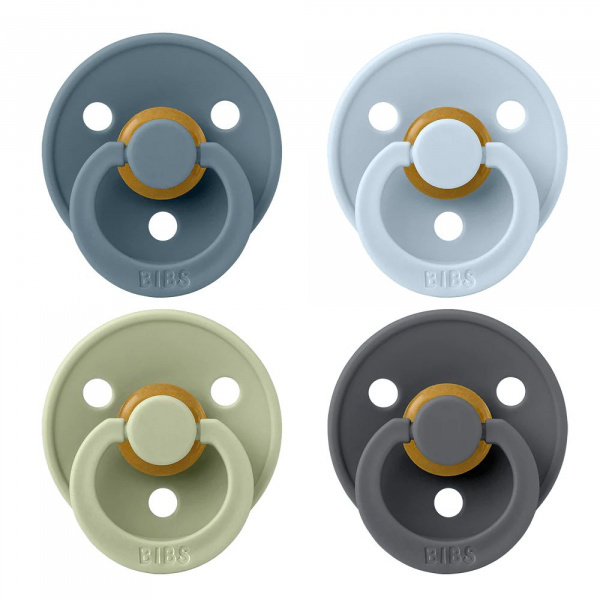 Bibs pacifier colour 4 pack latex size 2 petrol/sage/baby blue/iron Bibs