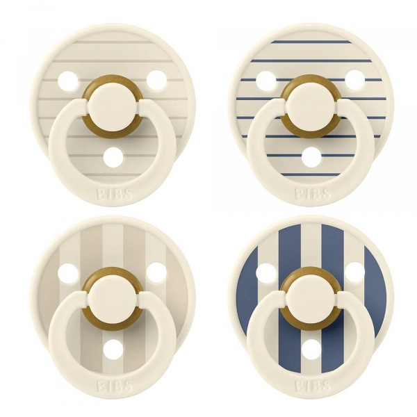 Lot de 4 sucettes physiologiques bébé taille 1 - vanille / bleu ____ Bibs