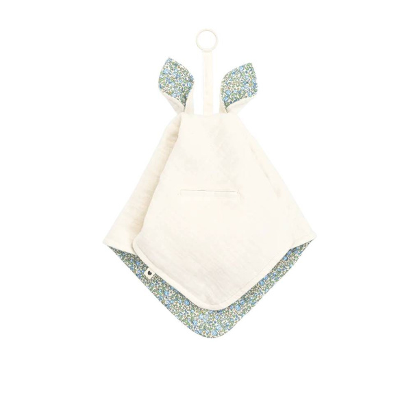 Doudou plat kangourou liberty eloise ivory Bibs