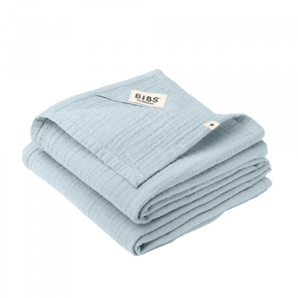 Lot de 2 langes 70x70 cm bleu Bibs