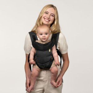 Porte-bébé flip luxe - gris avec boutons dorés Infantino