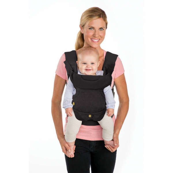 Porte bébé flip 4 en 1 denim noir et or Infantino