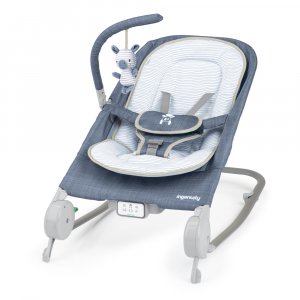 Transat bébé massant avec arche happy belly chambray Ingenuity