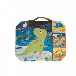 Les imparfaits - lot de 4 puzzles évolutifs dinosaures Janod