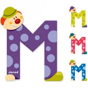 Lettre de l'alphabet clown m Janod