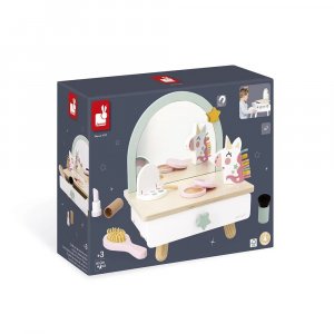 Coiffeuse de table en bois pour enfant licorne Janod