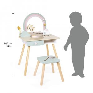 Coiffeuse en bois pour enfant licorne Janod
