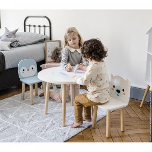 Table et chaises en bois enfant banquise Janod