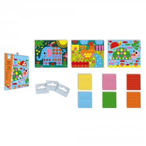 Kit créatif mosaïques 3 tableaux animaux Janod