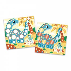 Pochette de gommettes stickers et 4 tableaux à décorer animaux métalisés Janod