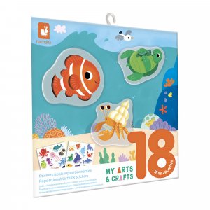 Pochette de stickers gommettes repositionnables la mer Janod