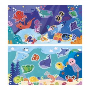Pochette de stickers gommettes repositionnables la mer Janod