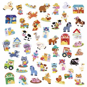 50 grandes gommettes stickers Janod