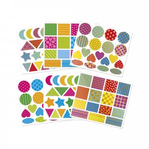 150 gommettes stickers formes géométriques Janod