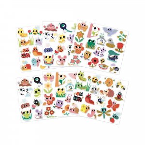 100 gommettes stickers petites bêtes Janod