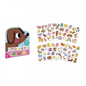 100 gommettes stickers animaux de compagnie Janod