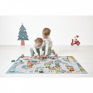 Tapis de jeu avec circuit cross roads ville Janod