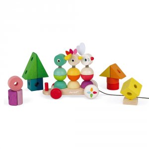 Train géant à tirer en bois zigolos Janod