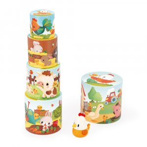 Pyramide ronde à empiler poule Janod