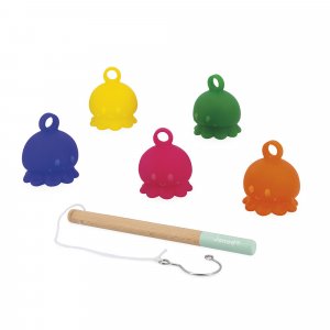 Jouet de bain jeu de pêche à la ligne poulpes Janod