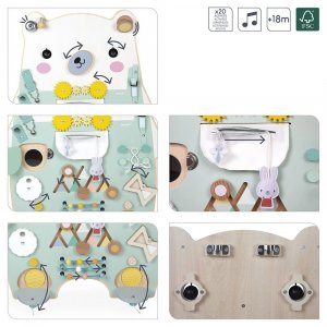 Panneau d'activités en bois busy board ourson pure Janod