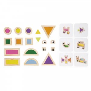 Jeu en bois sensoriel blocs à assembler Janod