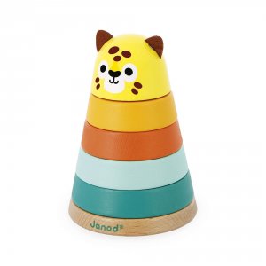 Pyramide à empiler en bois jaguar tropik Janod