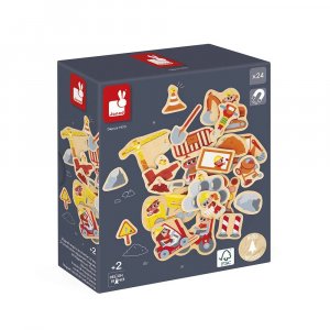 Lot de 24 magnets engins de chantier Janod