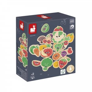 Lot de 24 magnets fruits & légumes Janod