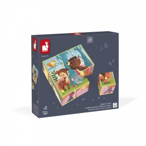 Lot de 9 cubes en carton animaux de la forêt Janod