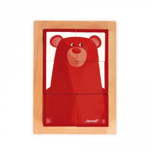 Lot de 6 cubes en bois forêt zigolos Janod