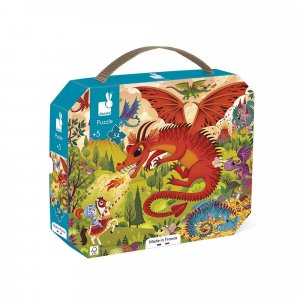 Puzzle enfant 54 pièces royaume des dragons Janod