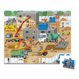 Puzzle enfant 36 pièces chantier Janod