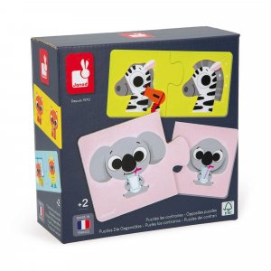 Lot de 12 puzzles de 2 pièces les contraires Janod