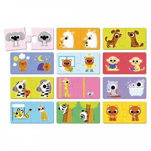 Lot de 12 puzzles de 2 pièces les contraires Janod