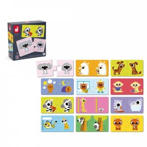 Lot de 12 puzzles de 2 pièces les contraires Janod