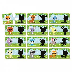 Lot de 12 puzzles de 2 pièces Janod