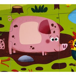 Puzzle enfant tactile les animaux de la ferme 20 pièces Janod